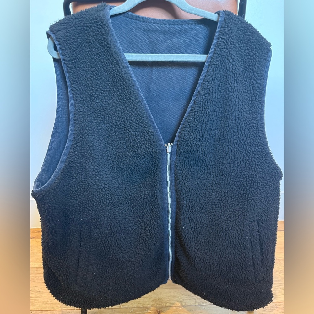 AllSaints Reversible Sherpa Fleece Vest (Sz XL)